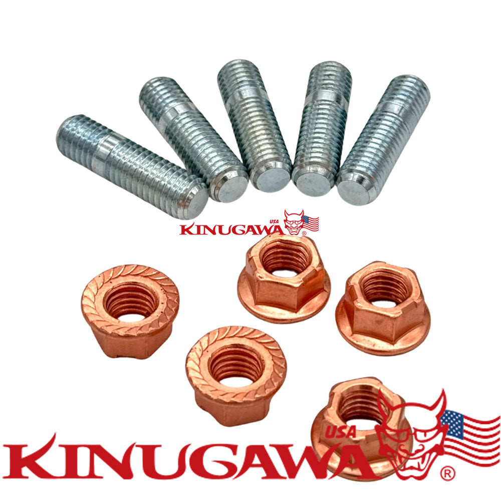 Stud Kit w/ Egged Cooper Nuts M10x1.5 Garrett GT40 GT42 Turbo /Stud 35.5mm long