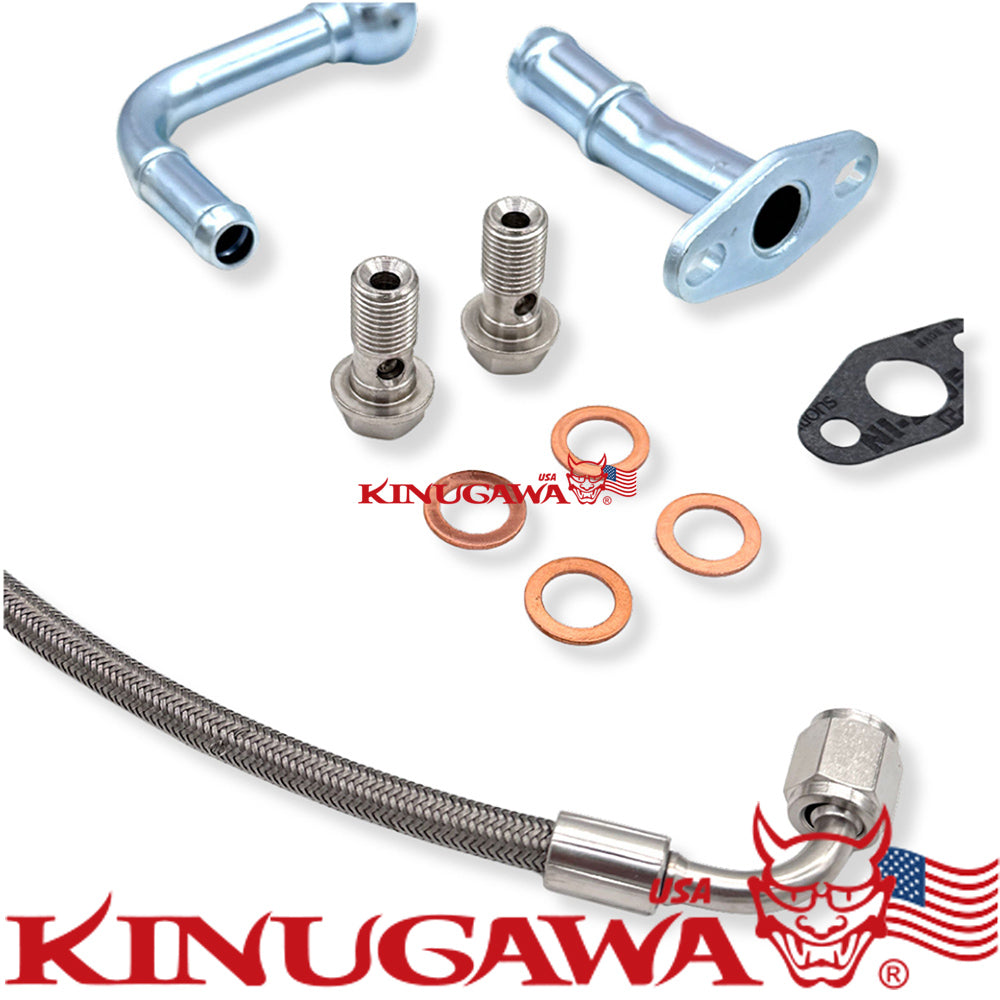 Turbo oil & Water Kit Mitsubishi TF035 TD04 TD04H DIY Complete Kit