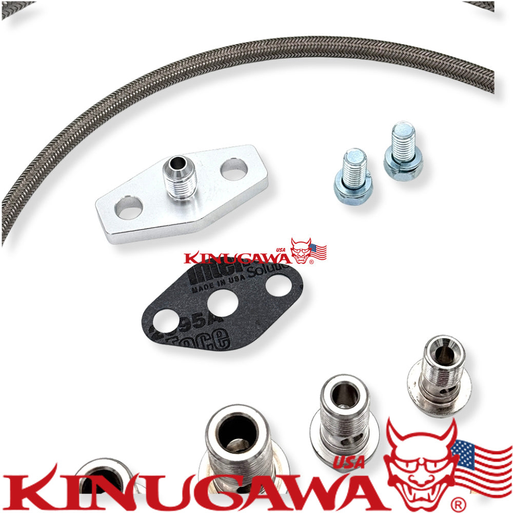 Kinugawa Oil Water Line FOR Nissan Skyline RB25DET 6AN Line with T3 top mount