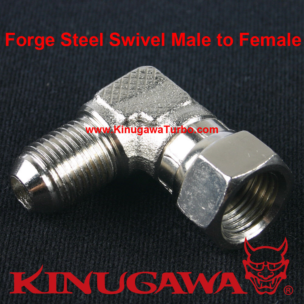 Adapter Fitting Forged 90 degree Swivel -10 AN Female to 10AN Male