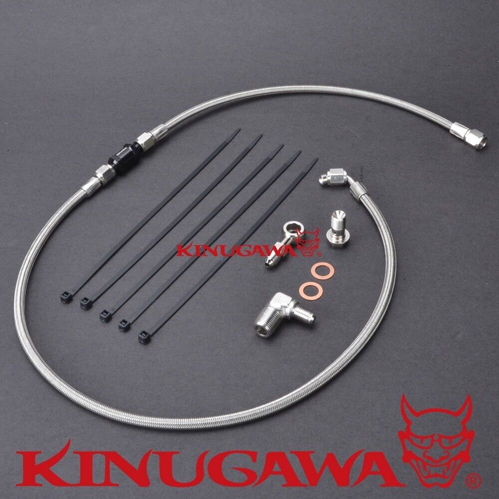 Oil Filter Housing Feed Line Kit For Mitsubishi Evo 9 w/ Garrett G25 G30 G35 BB