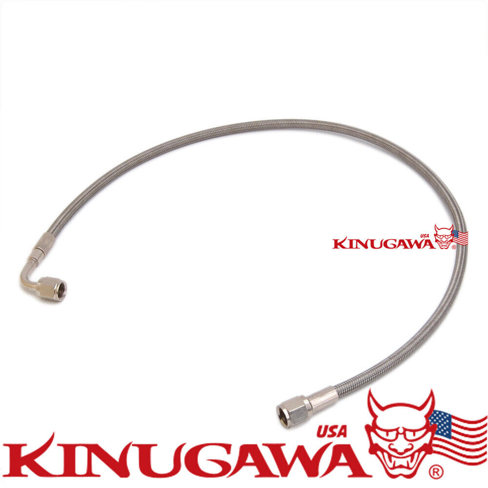 Briade Stainless Oil Feed Line -4AN AN4 with 90 Degree female Made in US 27.5"