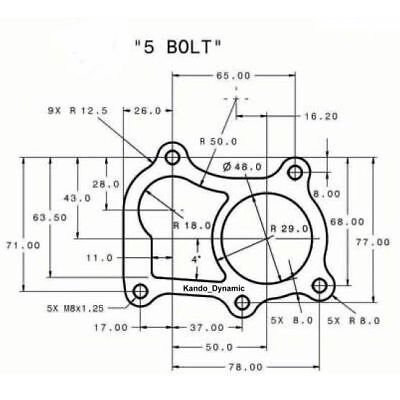Turbo Gasket Garrett GT22 GT2252 Turbine Outlet
