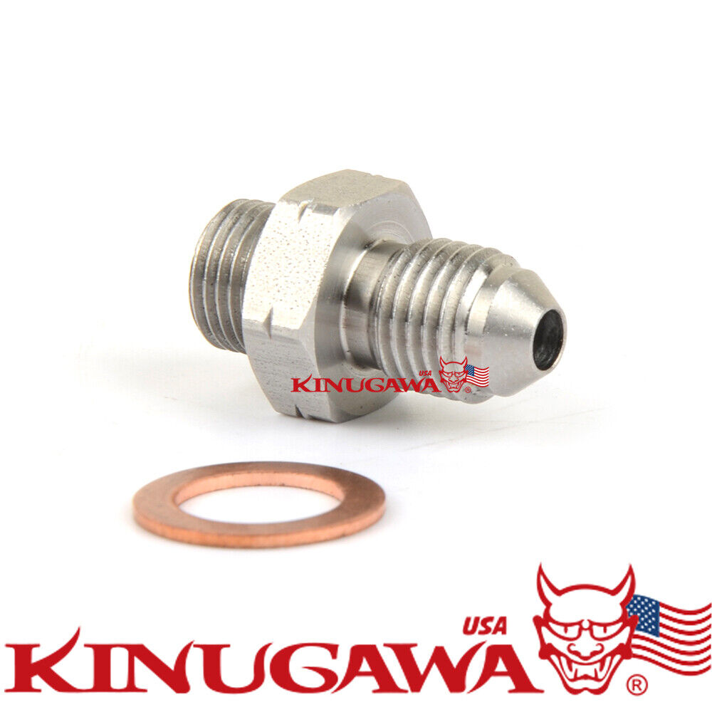 Stainless Turbo Oil Feed Adapter 7/16-24 1.0mm Garrett GT25R GT28R GT30R GT35R