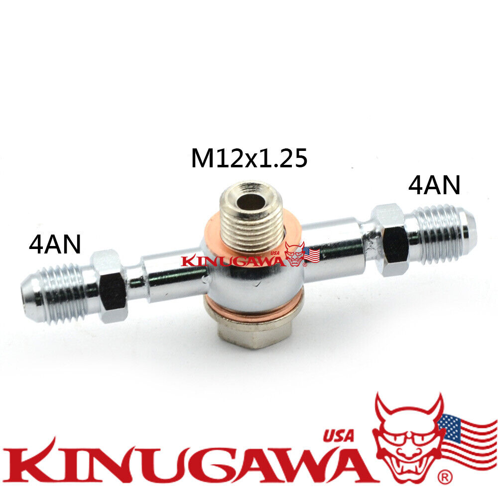 Turbo Oil Feed Adapter Fitting Engine Side M12x1.25 mm to Dual -4AN RB26 AVCS