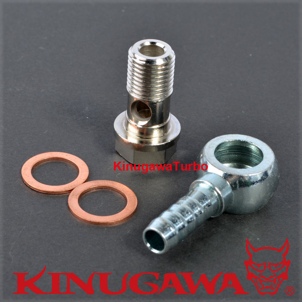 Kinugawa Turbo Water Banjo Fitting M18x1.5 to 3/8" (9.5mm) Hose Barb GT40 GT42