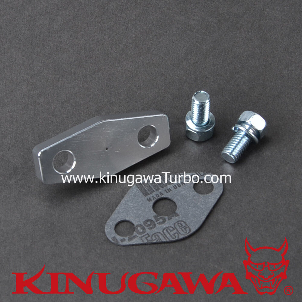 Billet Alumimum Turbo Oil Feed Flange Garrett T3/T4R Ball Bearing 1mm Restrictor