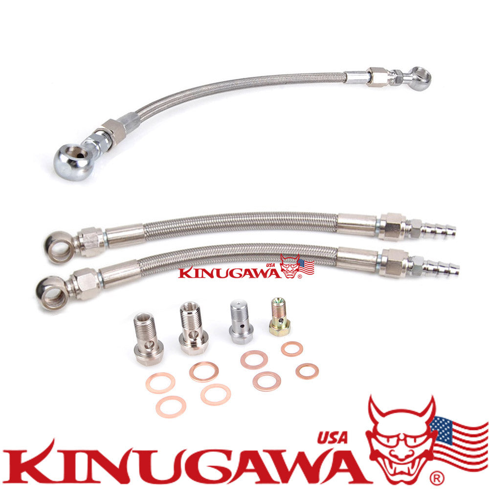 Turbo Oil & Water Line kit FOR Mitsubishi 4G63T EVO Lancer 4/5/6/7/8/9 TD05HR