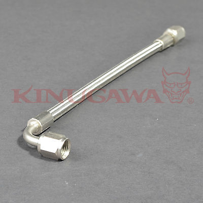 Braided Steel Teflon Hose 5/16" 4AN to 4AN Straight - 90 Degrees20"