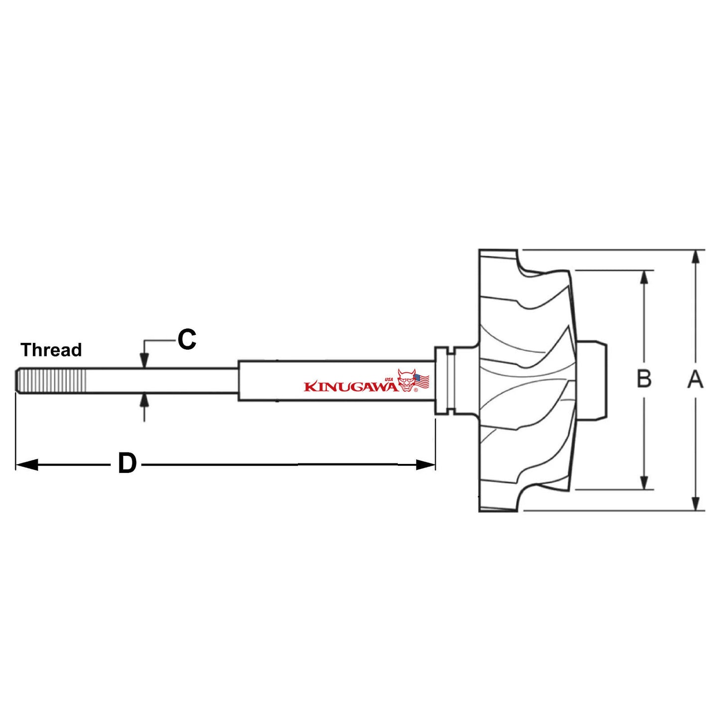 Kinugawa Turbine Wheel Shaft Garrett GT28 GT2860R GT2863R 47/53.9 9B