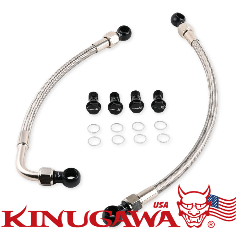 10AN Stainless Braided Oil cooler Lines Hose Pipes Kit for Mitsubishi EVO 7 8 9 High flow