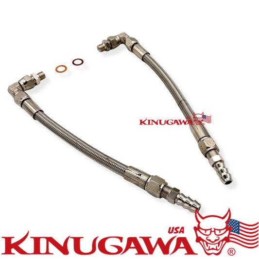 6AN Turbo Water Coolant Line Kit M12x1.25mm TD02 TD03 TD04 1/2" Hose Banjo Type