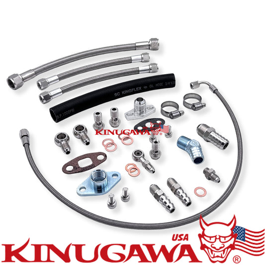 Turbo Oil & Water Line TOYOTA 1JZ-GTE 2JZ-GTE w/Garrett G25 550 660 G35 900 1050