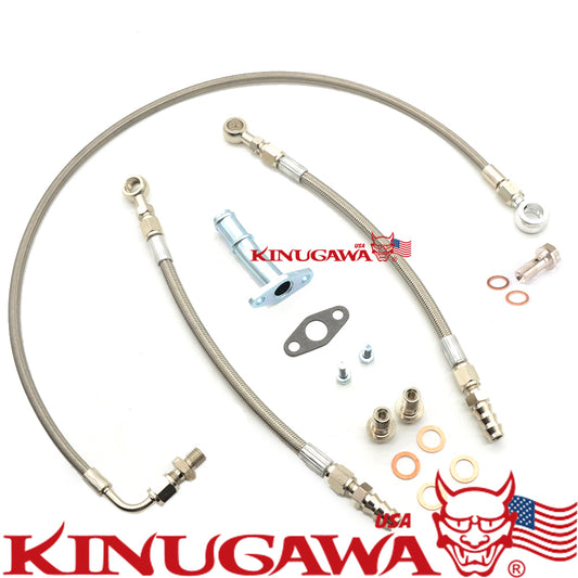 Turbo Oil & Water Line kit 4B11T Lancer Rallyart 08-14 w/stock TD04 turbo