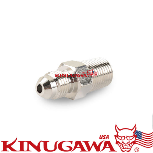 Adapter Fitting  1/8" NPT Male to -3 AN for T3/T4 & GT40-47 ( 1/8" tapped )