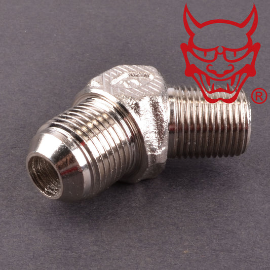 Adapter 45 degree 3/8” PT to -8AN Male to Male Fitting