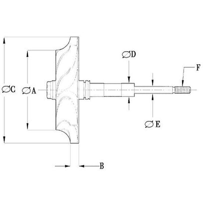 Kinugawa Turbine wheel for Scania Truck 4038612D HX55 3533543 4038182 86/80mm
