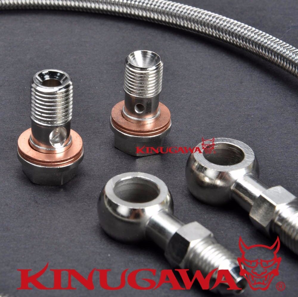 Turbo Oil Feed Line Fit Mitsubishi TD04 TD05 /40" long M10x1.5 OF / M14x1.5mm