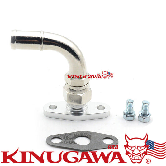 Turbo Oil Return Drain Pipe Kit For Garrett GT32 GT40 GT42 T3 T4 90Deg 19mm 3/4"