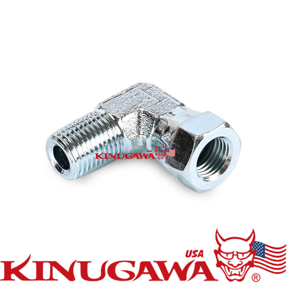 Forged Adapter Fitting Steel 90 Deg Elbow 1/4 BSPT BSP to 4AN Female UNF C18-6