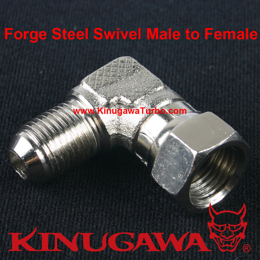Adapter Fitting Forged 90 degree Swivel -10 AN Female  to 10AN Male