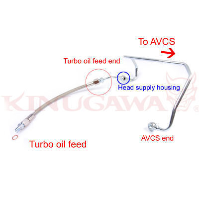 KINUGAWA Turbo Oil Feed Line For Subaru WRX – Fits Stock Mitsubishi TF035, TD04, TD05 Turbos