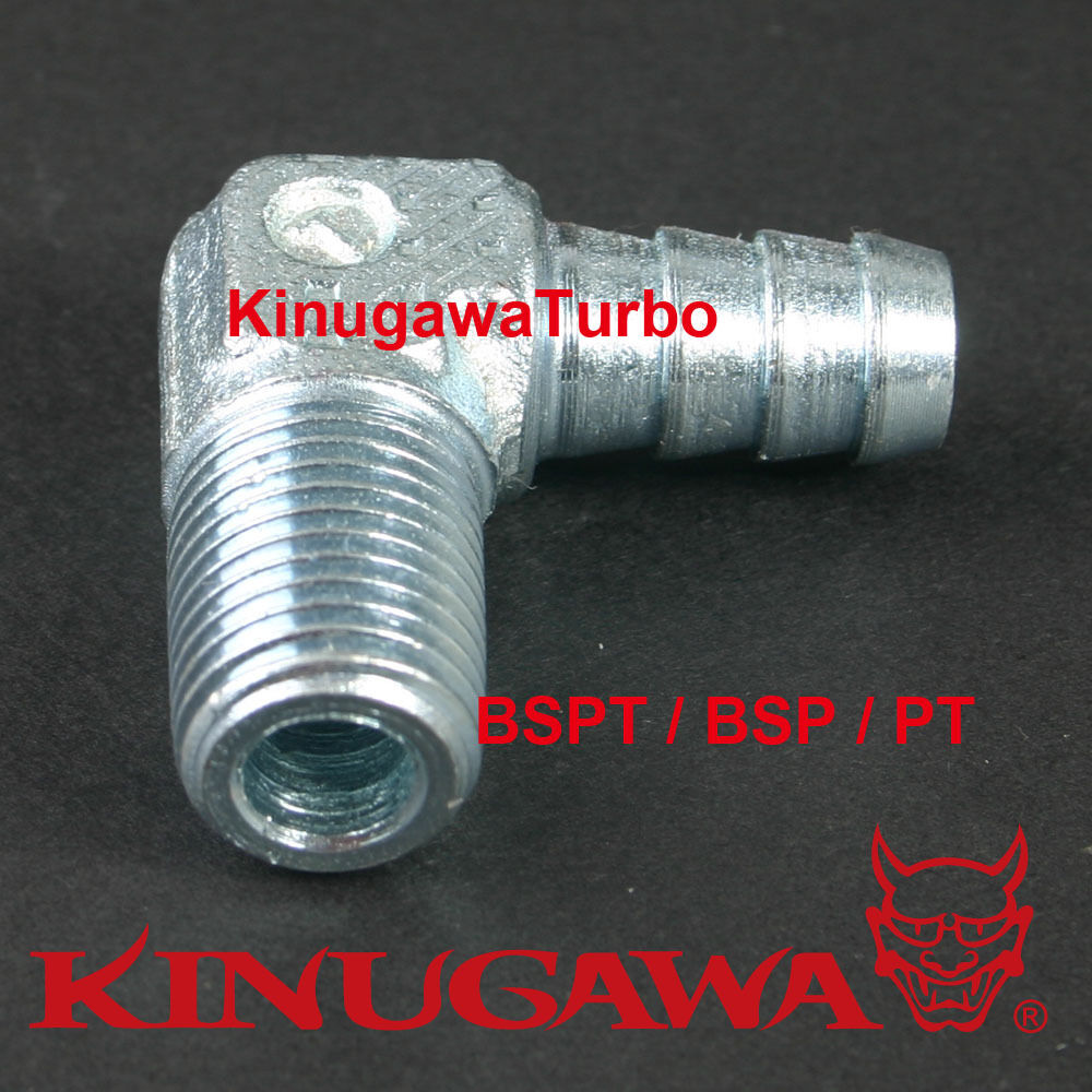 Forged Steel Adapter Fitting 90 Deg Elbow 1/2 BSPT BSP - 5/16" Hose Barb C13-5