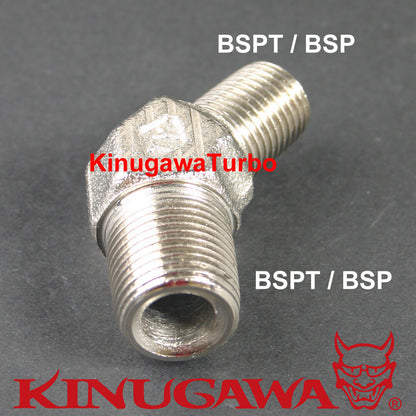 Forged Adapter Fitting Steel 45 Deg 1/4 BSPT - 1/4 BSPT BSP C24-7