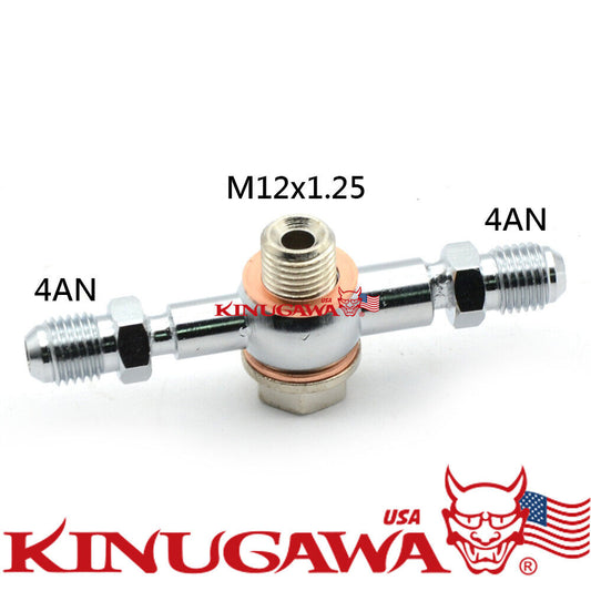 Turbo Oil Feed Adapter Fitting Engine Side M12x1.25 mm to Dual -4AN RB26 AVCS