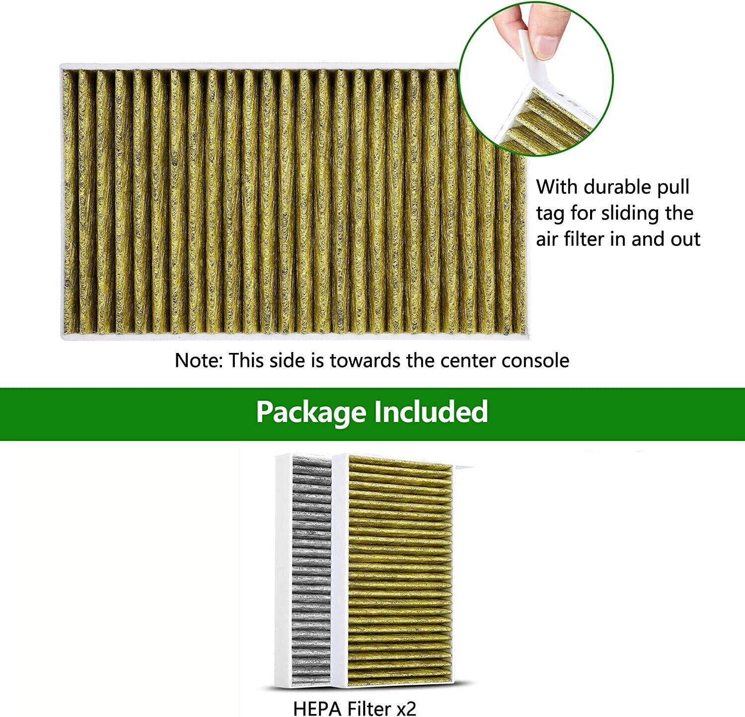 Cabin AC Filter Replacement For Tesla Model 3/Y Activated Carbon HEPA