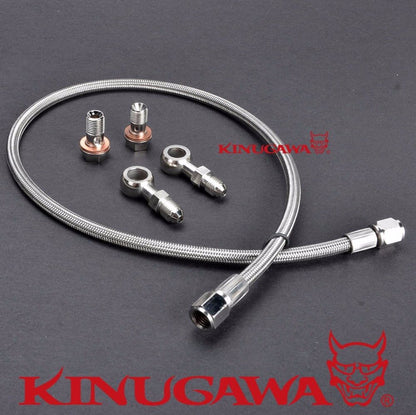 Turbo Oil Feed Line Fit Mitsubishi TD04 TD05 /40" long M10x1.5 OF / M14x1.5mm