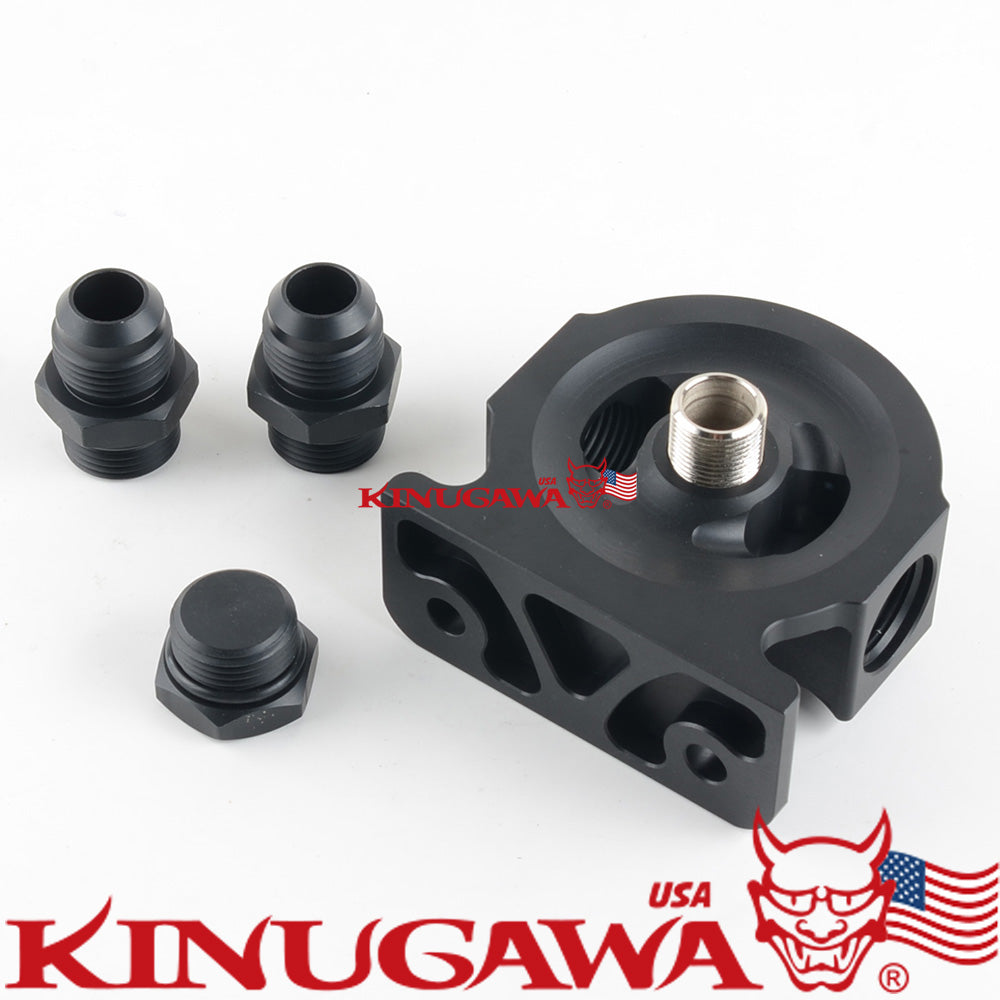AN12 High flow ALU Oil Filter Cooler Sandwich Block Adapter Gauge Sensor Plate