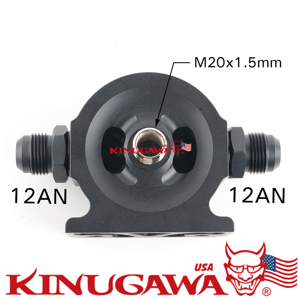 AN12 High flow ALU Oil Filter Cooler Sandwich Block Adapter Gauge Sensor Plate