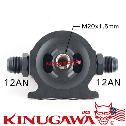 AN12 High flow ALU Oil Filter Cooler Sandwich Block Adapter Gauge Sensor Plate