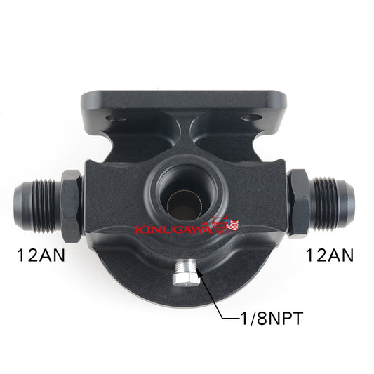 AN12 High flow ALU Oil Filter Cooler Sandwich Block Adapter Gauge Sensor Plate