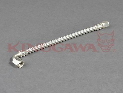 Braided Steel Teflon Hose 5/16" 4AN to 4AN Straight - 90 Degrees20"