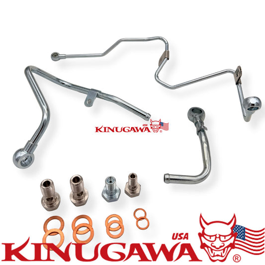 Turbo Oil & Water Line kit 4B11T Lancer EVO X 10 w/ Stock TD05H TD05HA Hard line