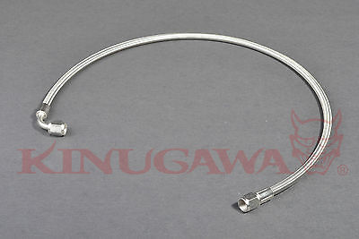 Braided Steel Teflon Hose 4/8" 6AN to 6AN Straight - 90 Degrees 24"